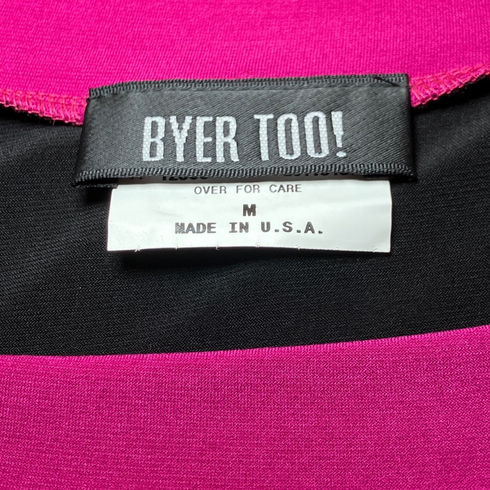 Byer Too! Fit and Flare Dress Womens Medium Black Magenta NEW Colorblock Retro - Picture 10 of 11